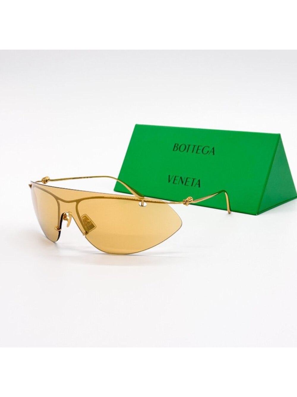 NWT Bottega Veneta BV1272S 003 Gold Shield Sunglasses